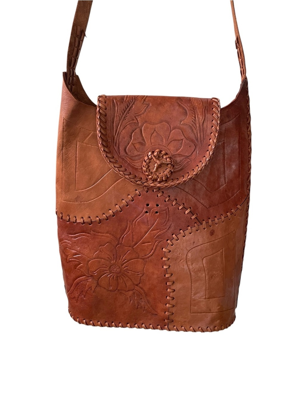 Handcrafted Vintage Boho Brown Leather Shoulder Bag
